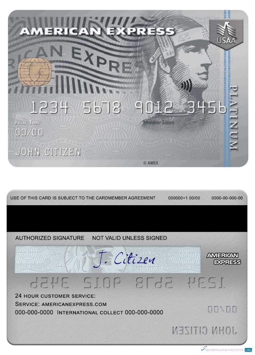 Download USA USAA bank Amex Card Photoshop template